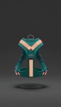 Teal reflective dog harness